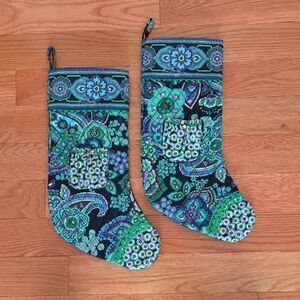 Festive Blue and Green Holiday Stockings